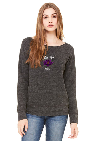 Open image in slideshow, Purple Lotus - Women&#39;s Sponge Fleece Wide Neck Sweatshirt
